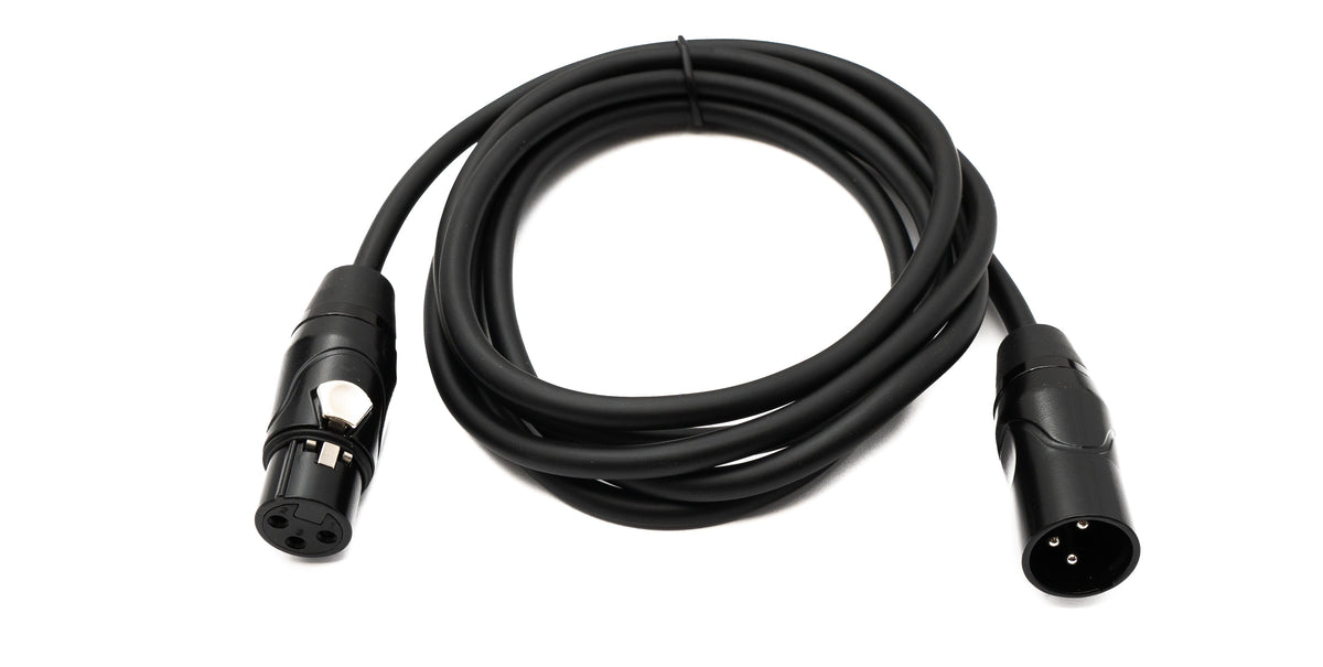 Audio Kabel 2 m XLR 3 Pin Stecker zu Buchse in Schwarz | System-S