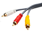 Cinch RCA Kabel 180 cm Stecker zu Stecker 3 AV Komponente Winkel in Schwarz | System-S