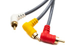 Cinch RCA Kabel 180 cm Stecker zu Stecker 3 AV Komponente Winkel in Schwarz | System-S