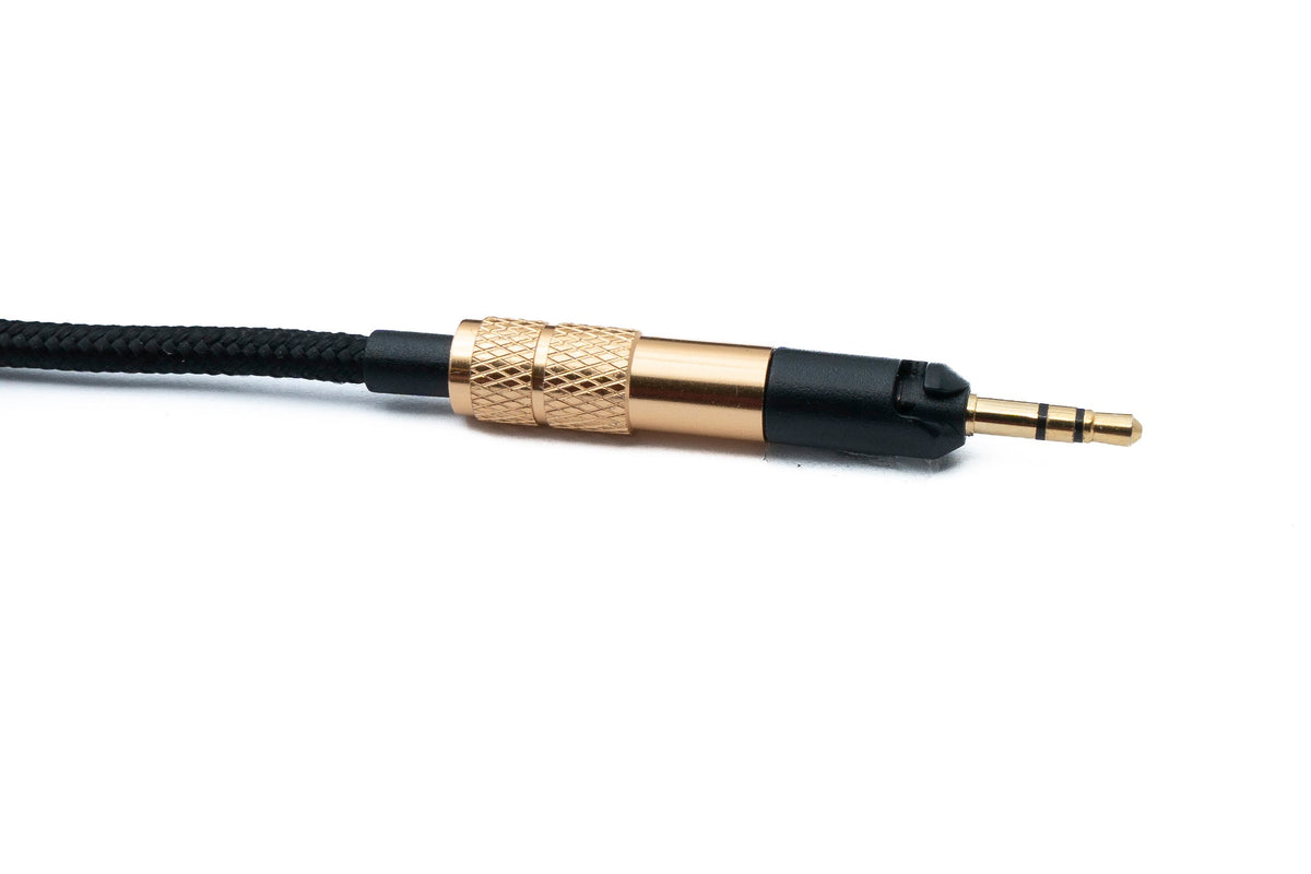 Audio Ersatz Kabel 150 cm AUX Klinke geflochten Lautstärkeregler Knickschutz für Sennheiser Kopfhörer HD598 HD5XX | System-S