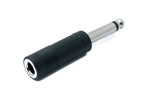 Audio Adapter Mono TS 6.35 mm Klinke Stecker zu Buchse 1/4" Kabel in Schwarz | System-S