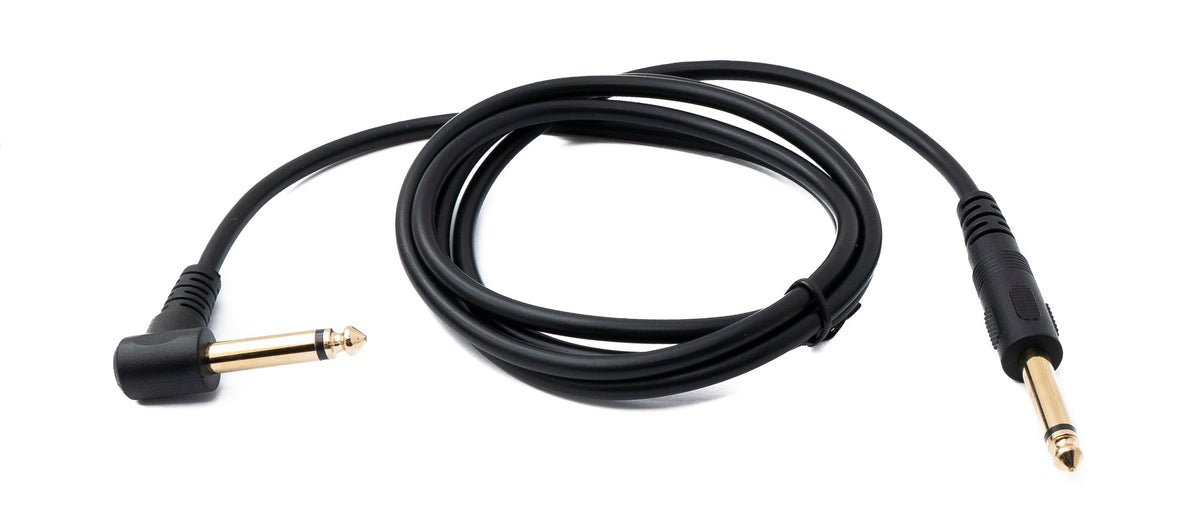 Audio Kabel 150 cm Mono TS 6.35 mm Klinke Stecker zu Stecker Winkel 1/4" | System-S