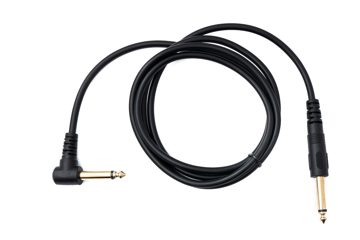 Audio Kabel 150 cm Mono TS 6.35 mm Klinke Stecker zu Stecker Winkel 1/4" | System-S