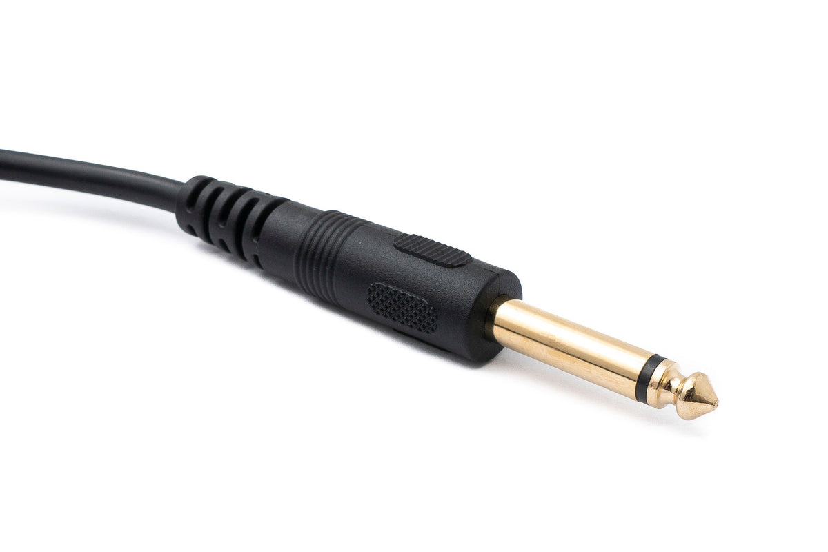 Audio Kabel 150 cm Mono TS 6.35 mm Klinke Stecker zu Stecker Winkel 1/4" | System-S