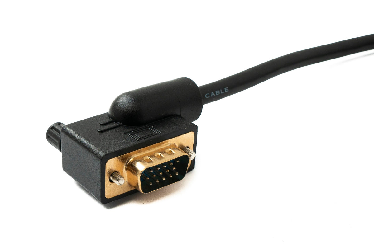 D Sub15 Kabel 150 cm HD VGA 15 Pin Stecker zu Stecker DB15 Winkel Left Angled | System-S