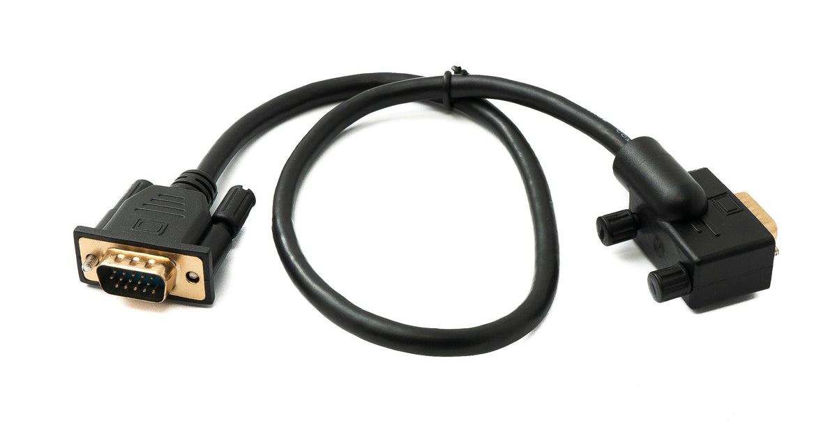 D Sub15 Kabel 50 cm HD VGA 15 Pin Stecker zu Stecker DB15 Winkel Left Angled | System-S
