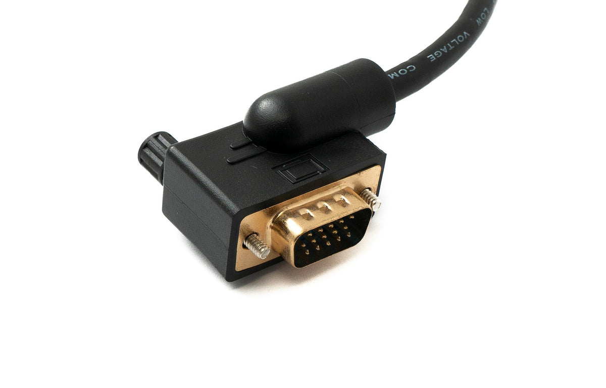 D Sub15 Kabel 50 cm HD VGA 15 Pin Stecker zu Stecker DB15 Winkel Left Angled | System-S