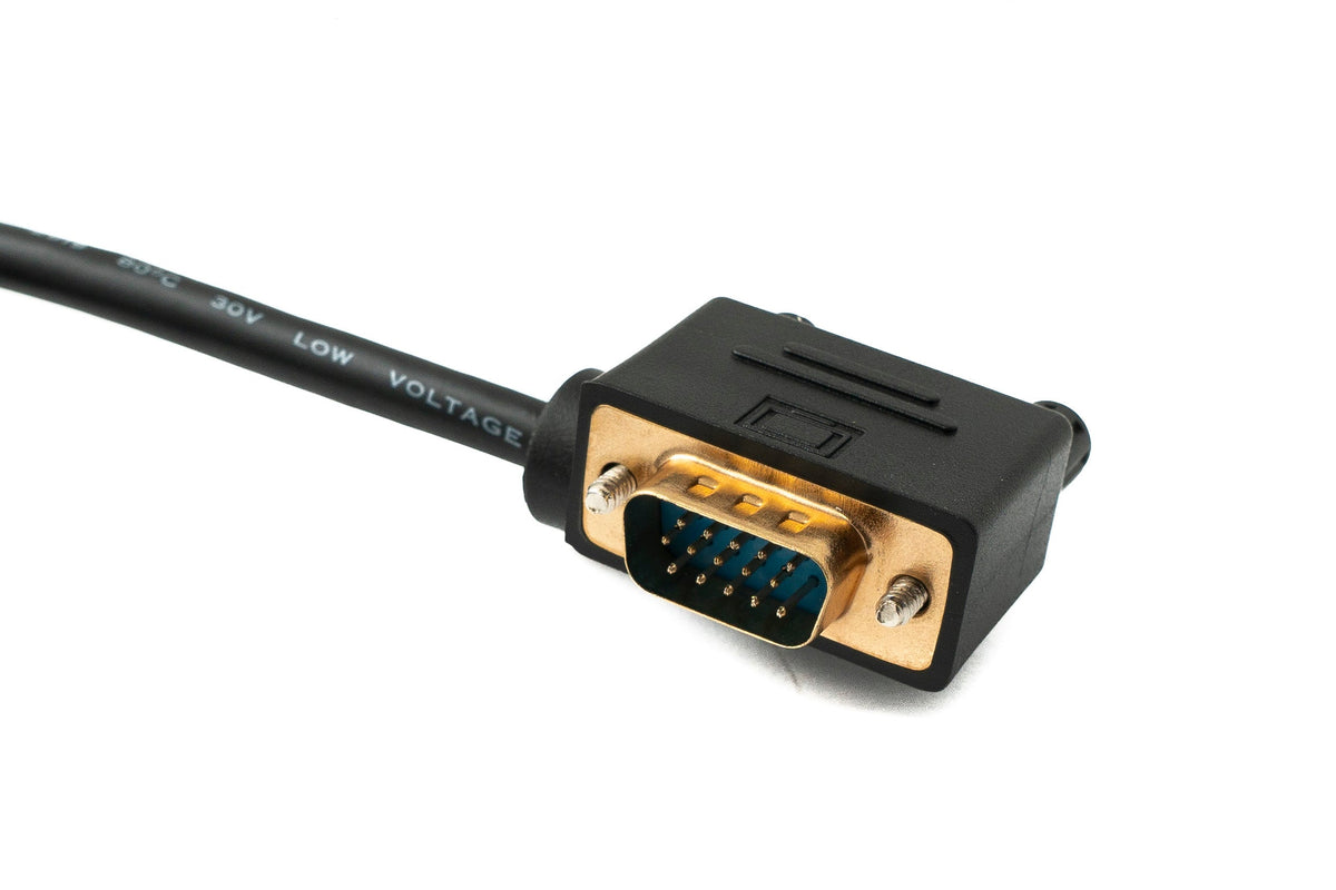 D Sub15 Kabel 100 cm HD VGA 15 Pin Stecker zu Stecker DB15 Winkel Right Angled | System-S