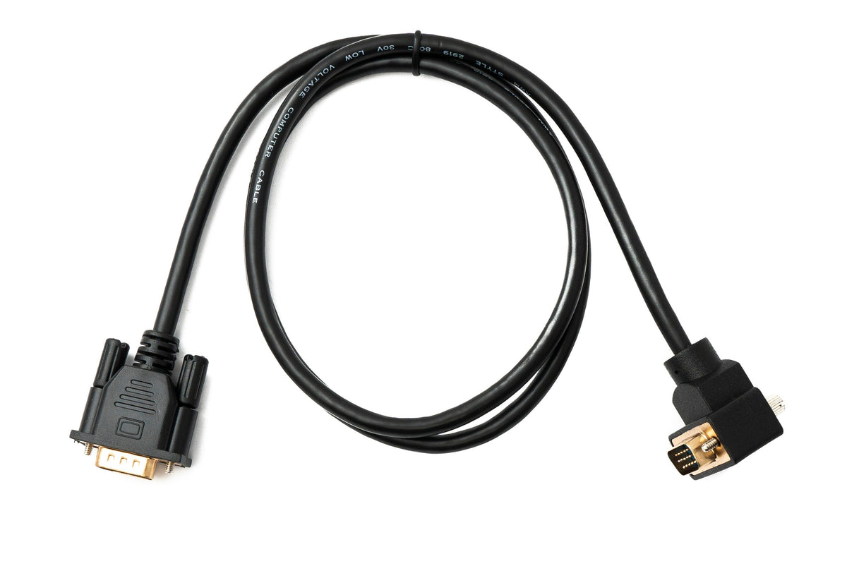 D Sub15 Kabel 100 cm HD VGA 15 Pin Stecker zu Stecker DB15 Winkel Up Angled | System-S