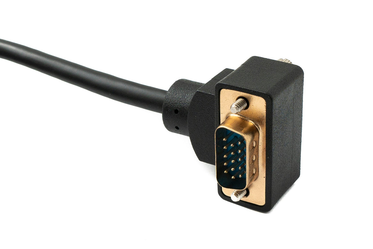 D Sub15 Kabel 100 cm HD VGA 15 Pin Stecker zu Stecker DB15 Winkel Up Angled | System-S