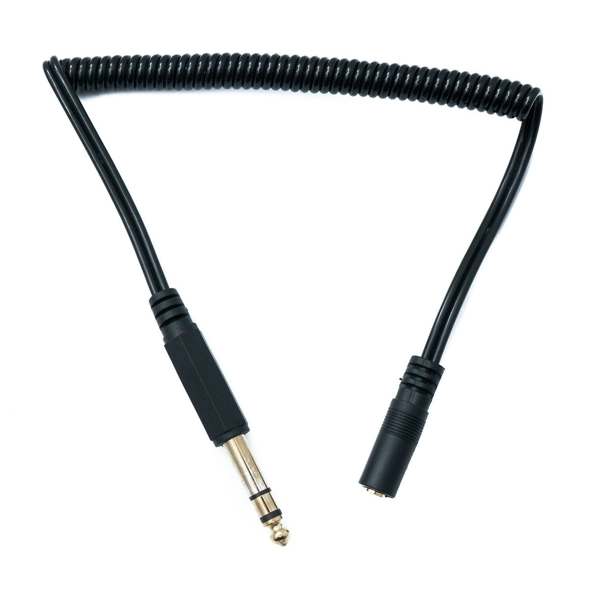 Audio Kabel 60 cm Stereo TRS 6.35 mm Klinke Stecker zu 3,5 mm Buchse Spirale | System-S