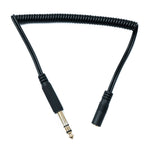 Audio Kabel 60 cm Stereo TRS 6.35 mm Klinke Stecker zu 3,5 mm Buchse Spirale | System-S