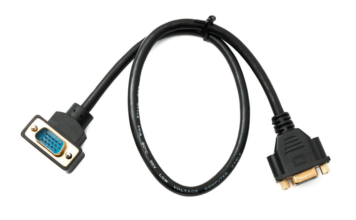 D Sub15 Kabel 50 cm HD VGA 15 Pin Stecker zu Buchse DB15 Winkel Down Angled | System-S