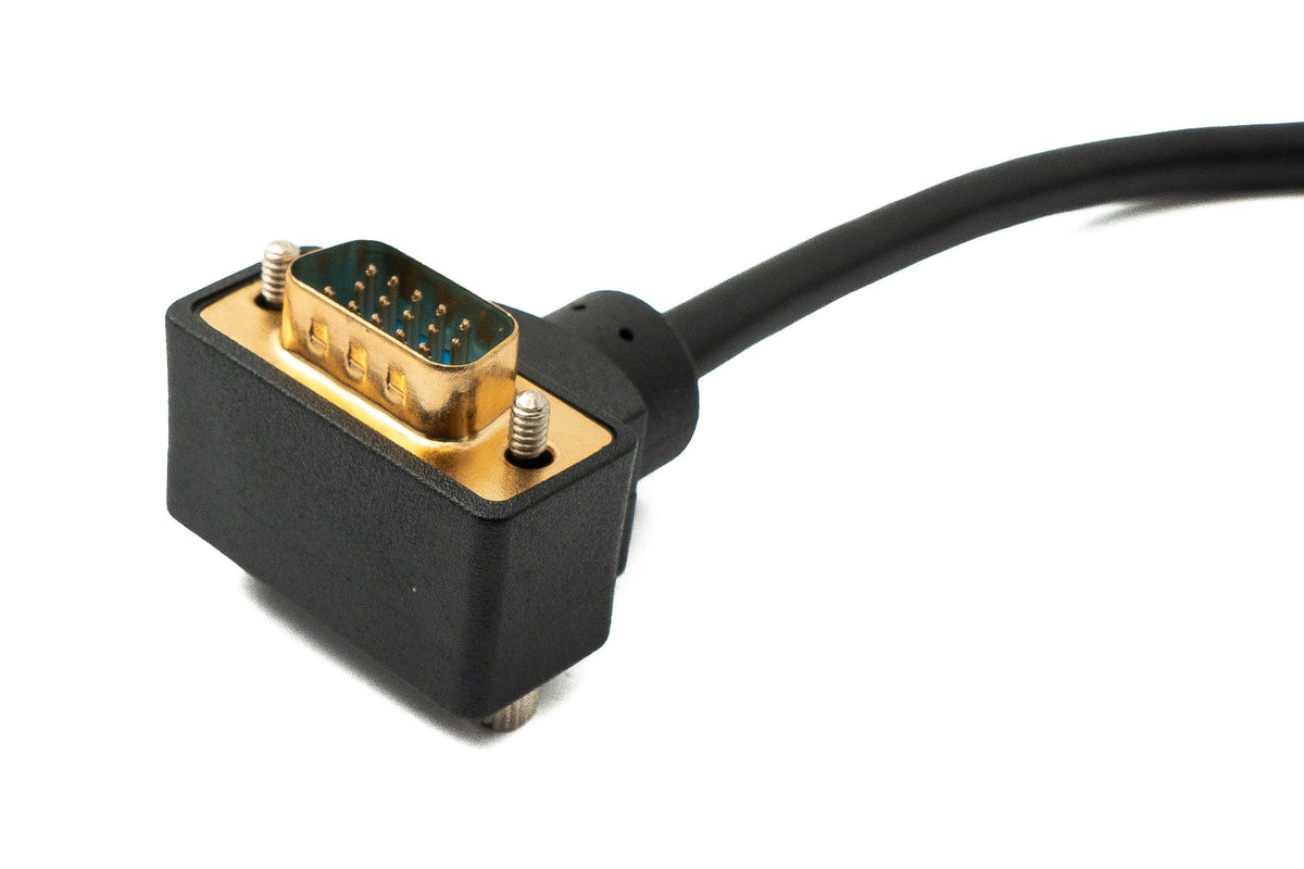 D Sub15 Kabel 50 cm HD VGA 15 Pin Stecker zu Buchse DB15 Winkel Down Angled | System-S