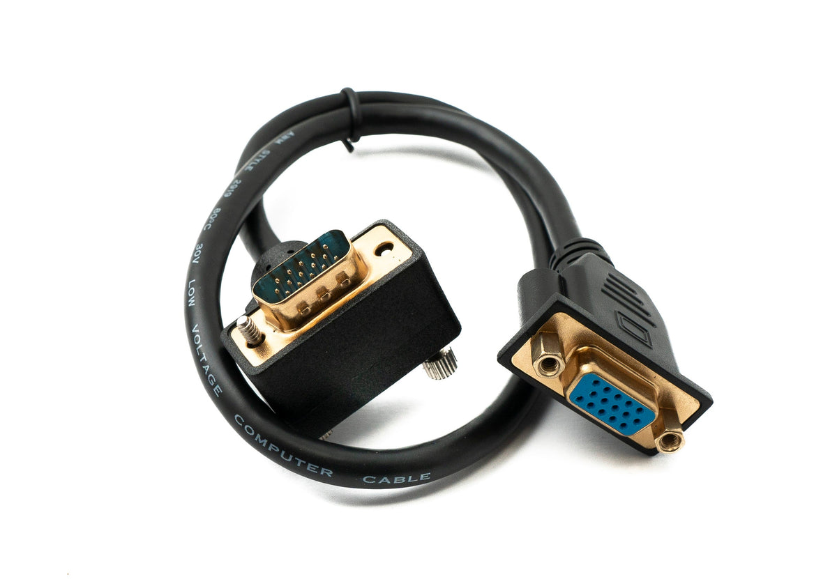 D Sub15 Kabel 50 cm HD VGA 15 Pin Stecker zu Buchse DB15 Winkel Up Angled | System-S