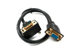 D Sub15 Kabel 50 cm HD VGA 15 Pin Stecker zu Buchse DB15 Winkel Up Angled | System-S