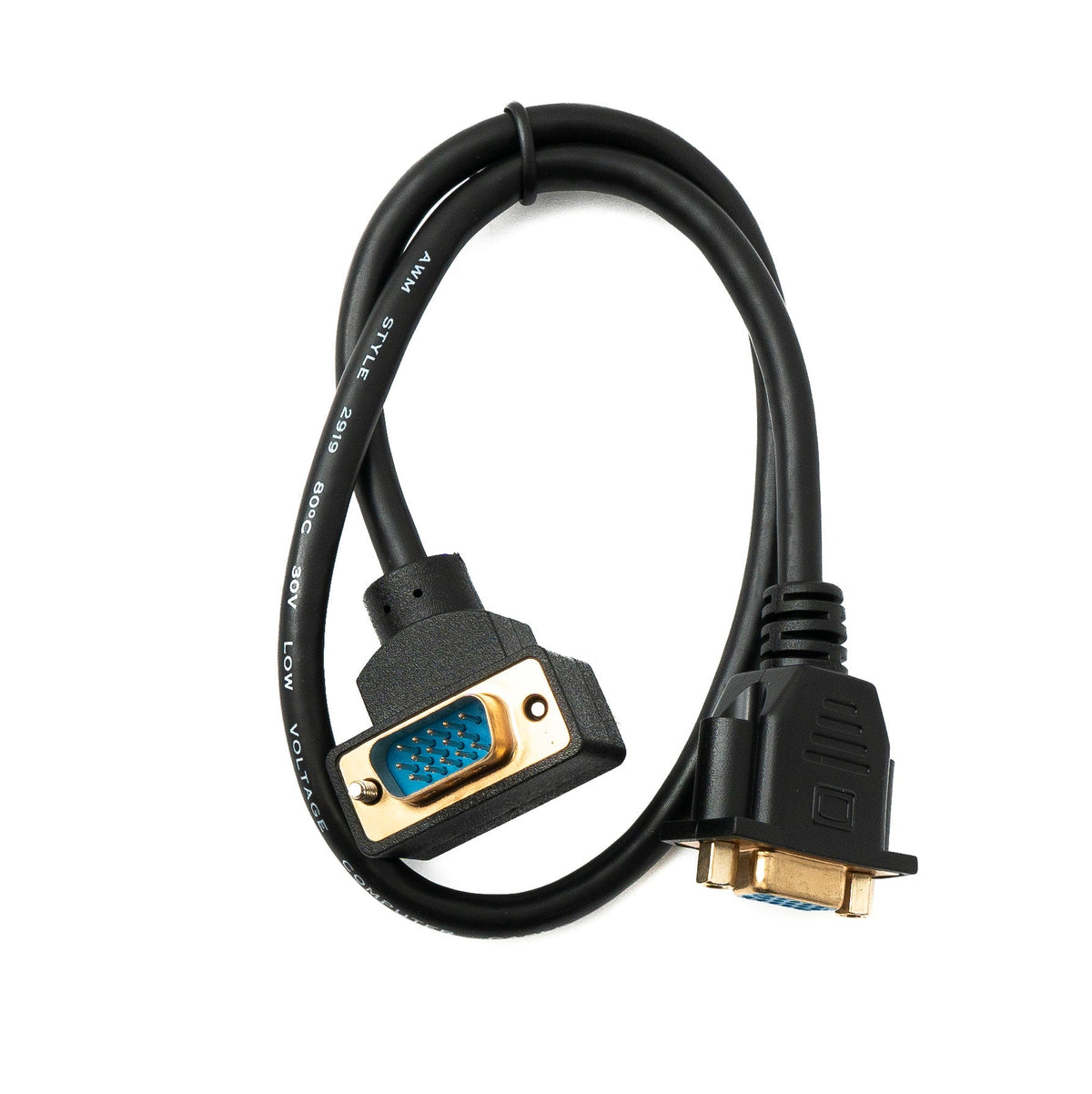 D Sub15 Kabel 50 cm HD VGA 15 Pin Stecker zu Buchse DB15 Winkel Up Angled | System-S