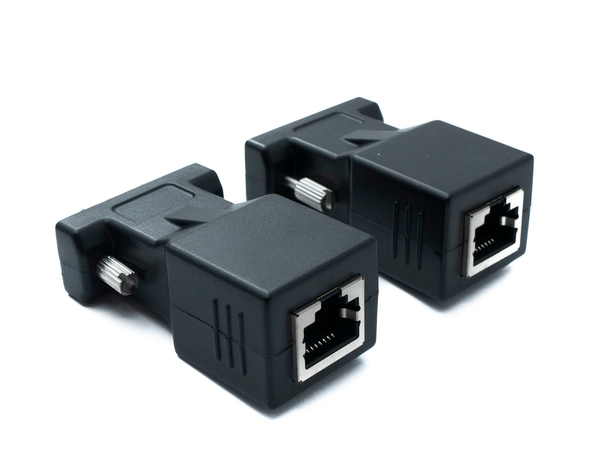 Ethernet VGA over IP Konverter VGA Stecker & Buchse zu LAN RJ45 Buchse 20m Reichweite | System-S