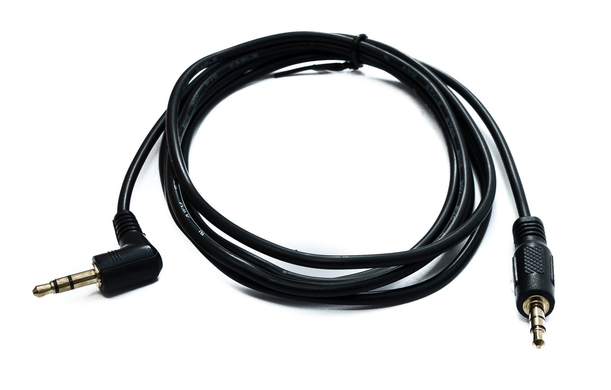 Audio Klinke Kabel 180 cm 3,5 mm TRS Stecker zu Stecker Winkel AUX Schwarz | System-S