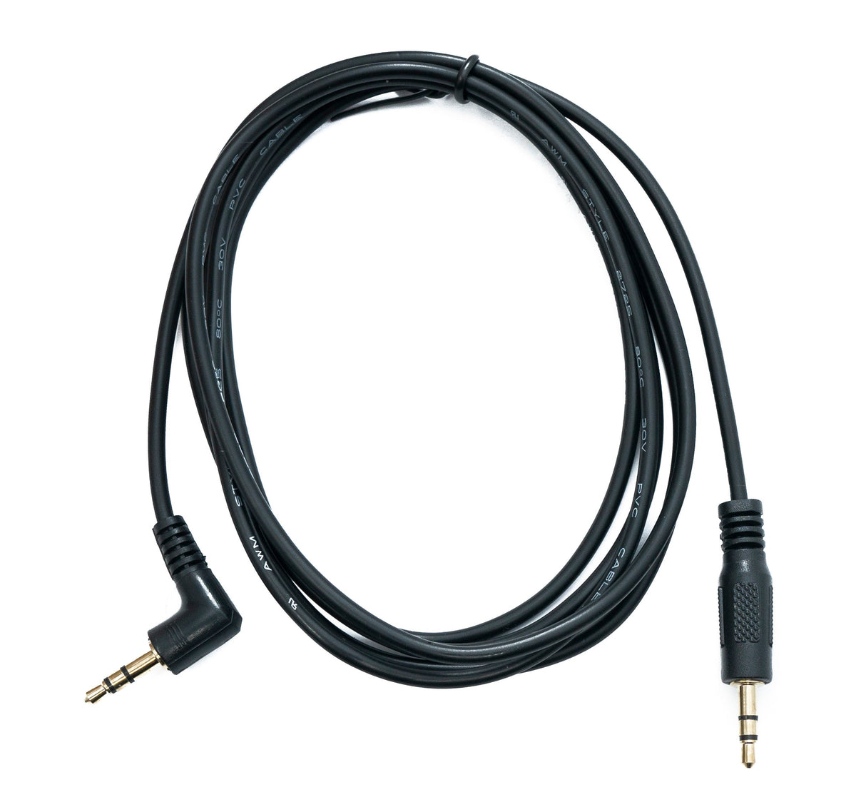 Audio Klinke Kabel 180 cm 3,5 mm TRS Stecker zu Stecker Winkel AUX Schwarz | System-S