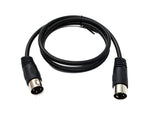 S-Video Kabel 100 cm Din 3 Pin Stecker zu Stecker Schwarz | System-S