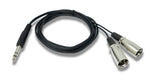 Audio Y Kabel 180 cm AUX 6,35 mm TRS Stecker zu 2x XLR 3 polig Stecker | System-S