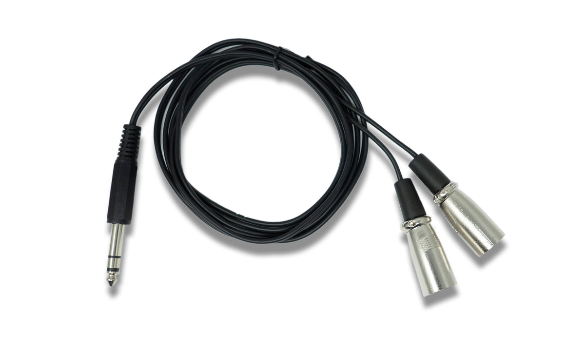 Audio Y Kabel 180 cm AUX 6,35 mm TRS Stecker zu 2x XLR 3 polig Stecker | System-S