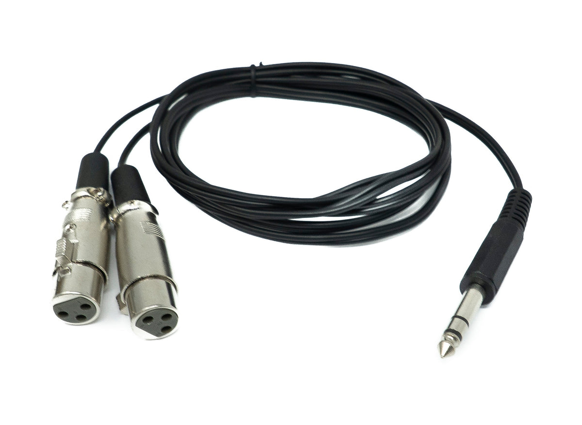 Audio Y Kabel 180 cm AUX 6,35 mm TRS Stecker zu 2x XLR 3 polig Buchse | System-S