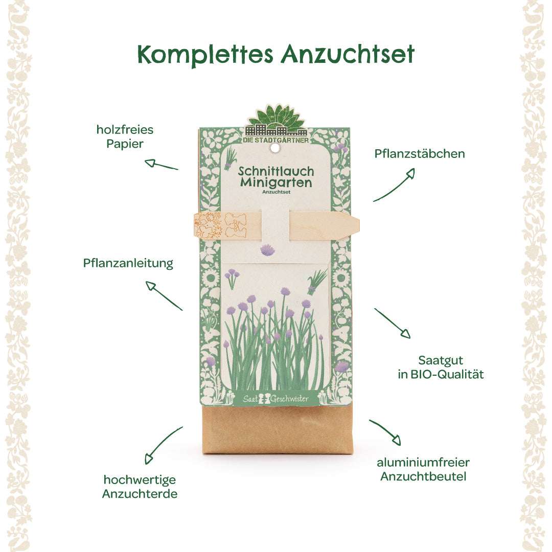 Anzuchtset – Minigarten BIO-Schnittlauch