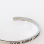 Armreif mit Gravur | Silber | Good Karma comes back