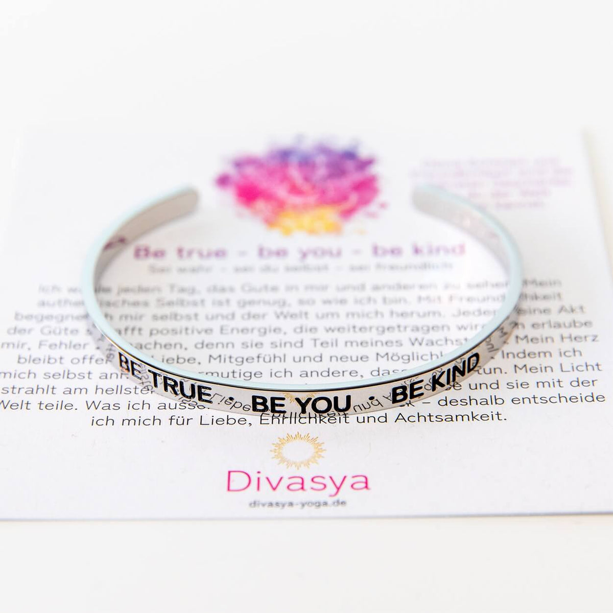 Armreif mit Gravur | Silber | "Be true - be you - be kind"