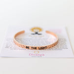 Armreif mit Gravur | rosé vergoldet | Be the light