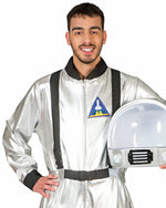 Astronauten Kostüm "Tobias" für Erwachsene | Silber Metallic