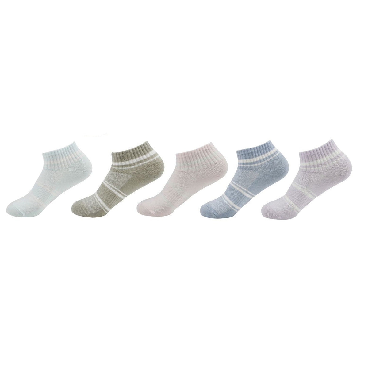 Damen Sneaker Socken » Set 5 Paar Strümpfe » 5er Pack Sneakersocken » Baumwollsocken mit elastischem Mittelfußband