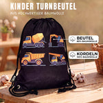 Kinder Turnbeutel Baufahrzeuge 4 schwarz