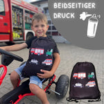 Kinder Turnbeutel Autos Schwarz