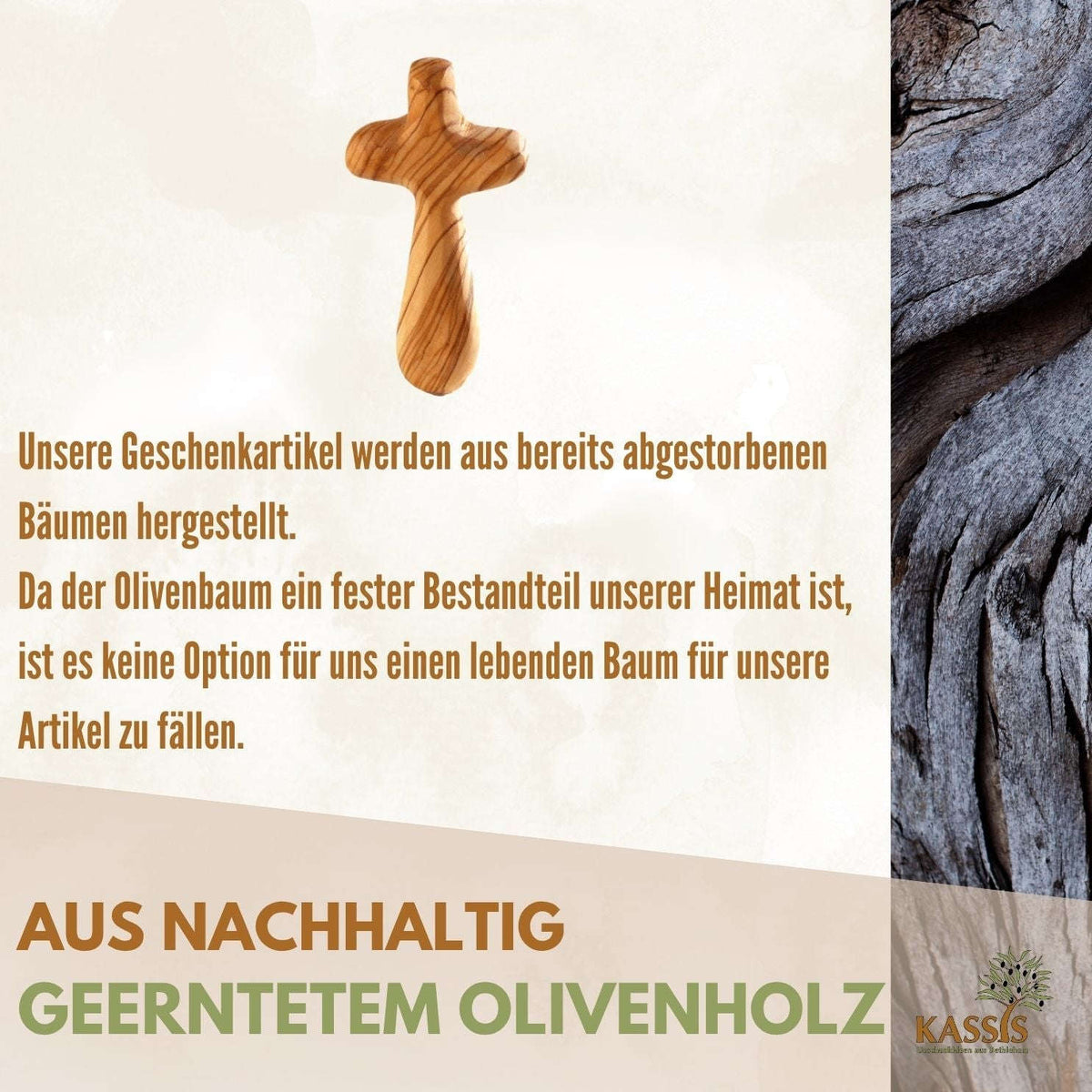 Personalisierter Kreuz Handschmeichler aus Olivenholz mit Gravur | Kleines Handkreuz als Geschenk zur Taufe & Kommunion Namma Markt