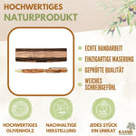 Kugelschreiber aus Olivenholz in Holzschachtel mit Gravur „Alles Gute“ | Edles Geschenk für Geburtstag, Abschluss & Jubiläum