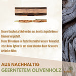 Kugelschreiber aus Olivenholz in Holzschachtel mit Gravur „Alles Gute“ | Edles Geschenk für Geburtstag, Abschluss & Jubiläum