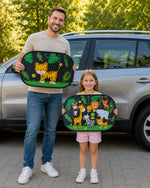 HECKBO Auto-Sonnenblenden Kinder Dschungel – 2er-Set Namma Markt