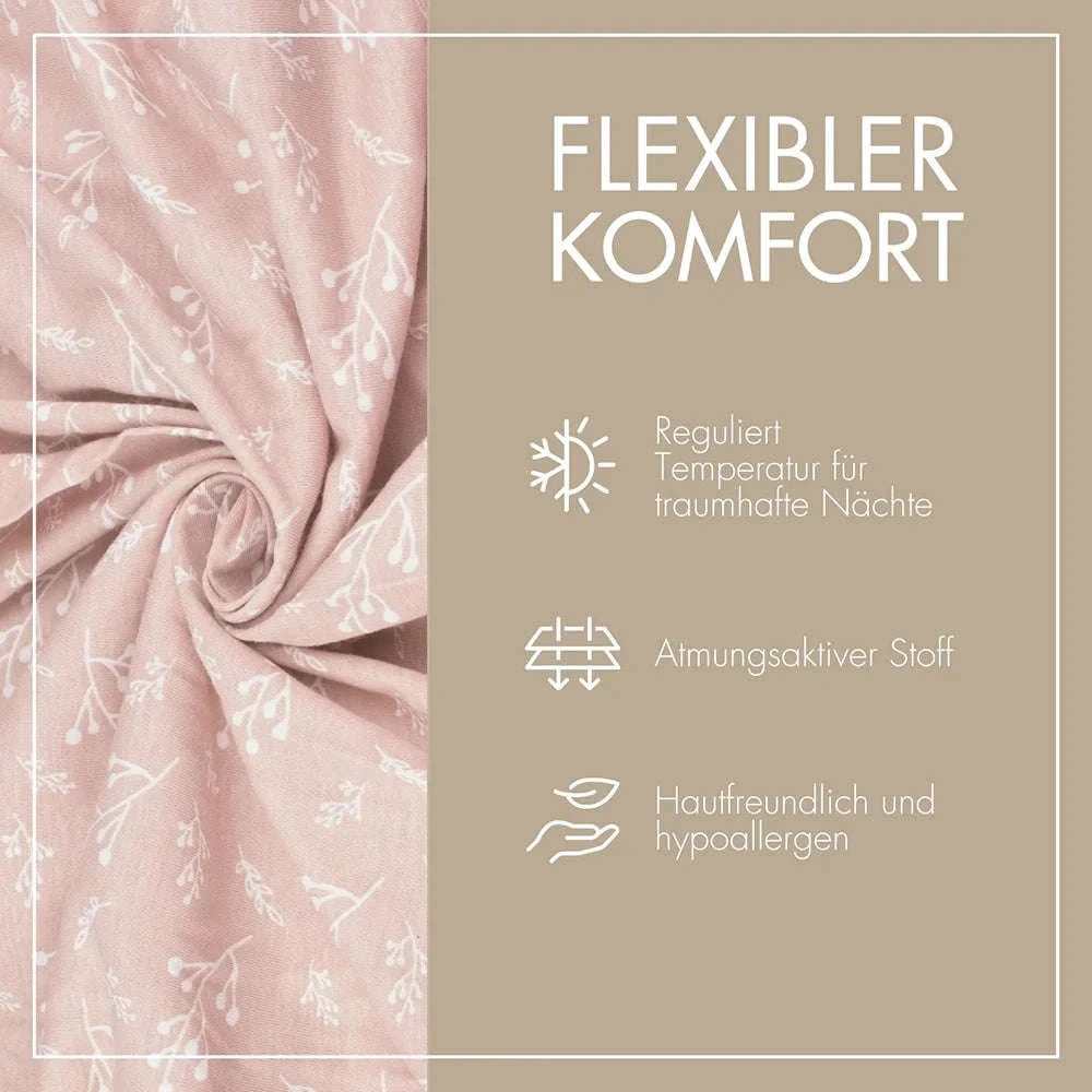 Kinder-Spannbettlaken 140x70 cm – „Rose Blüte“ Namma Markt