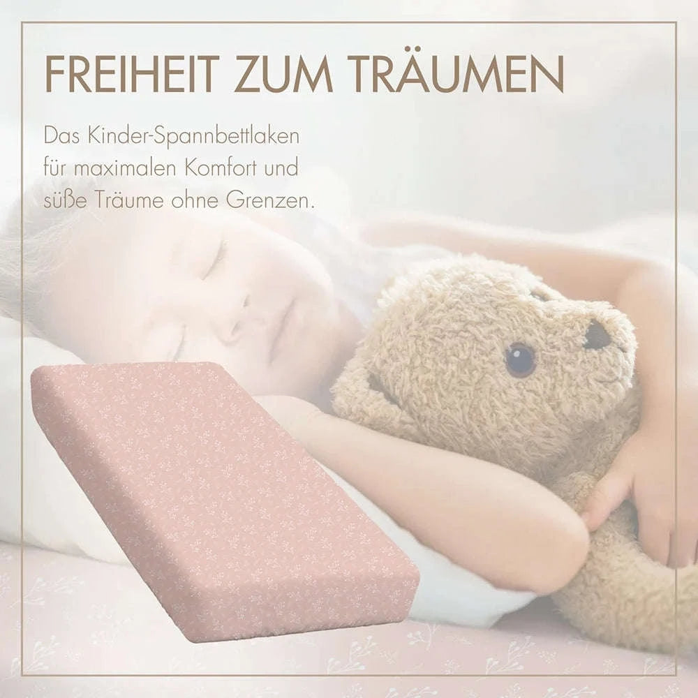 Kinder-Spannbettlaken 140x70 cm – „Rose Blüte“ Namma Markt