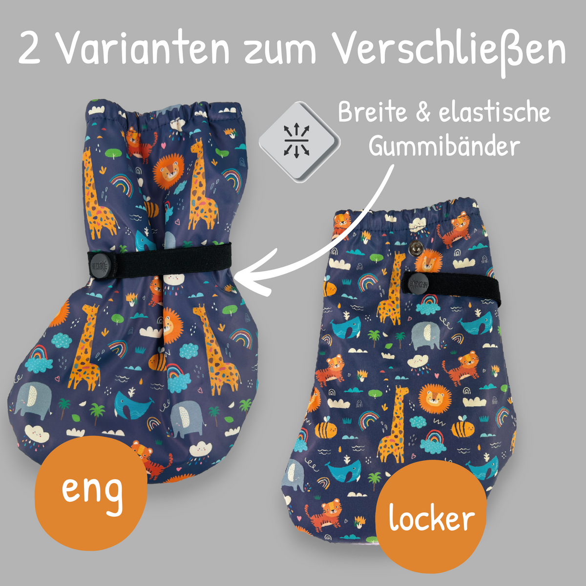 Füßlinge mit Vlies-Futter - Dschungel