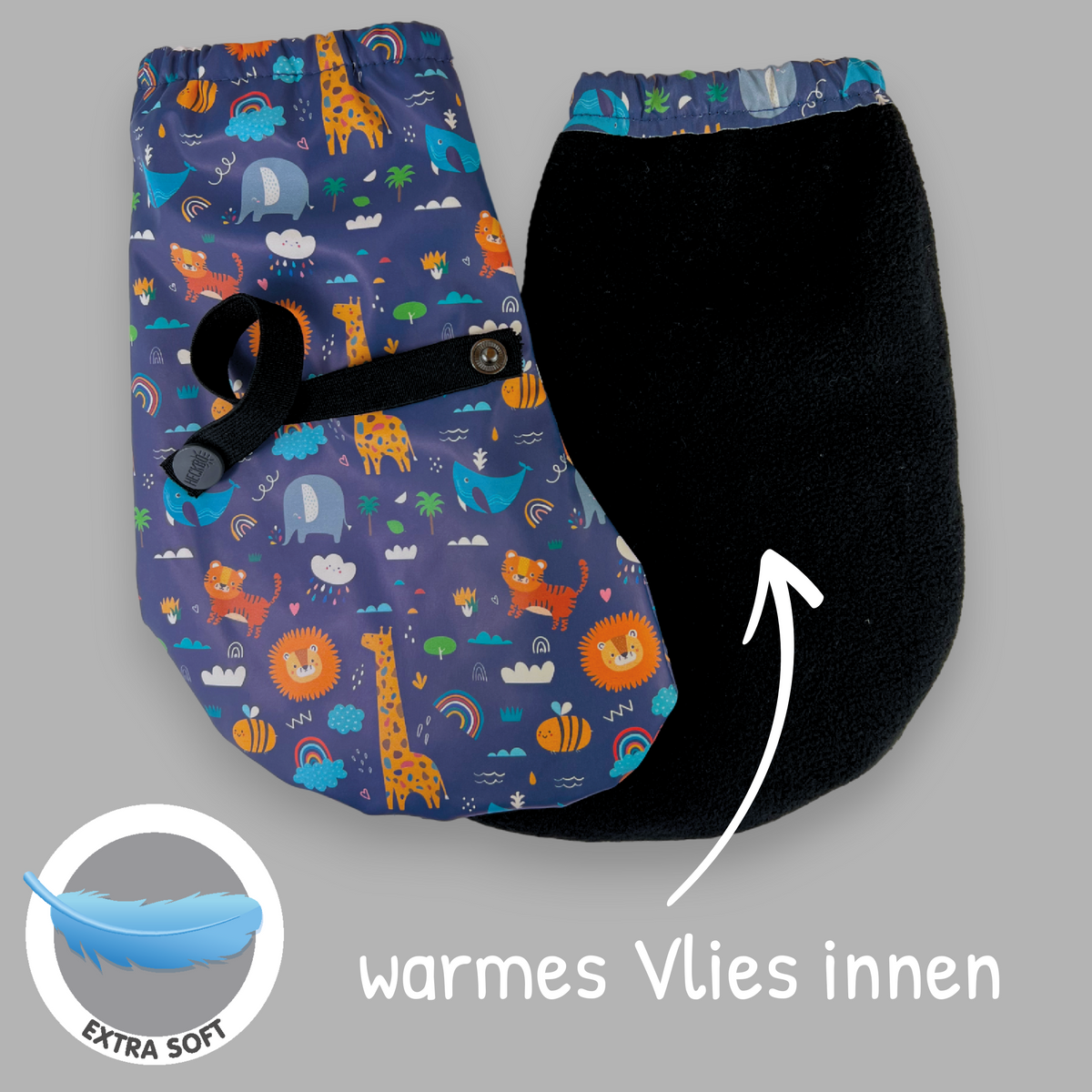 Füßlinge mit Vlies-Futter - Dschungel