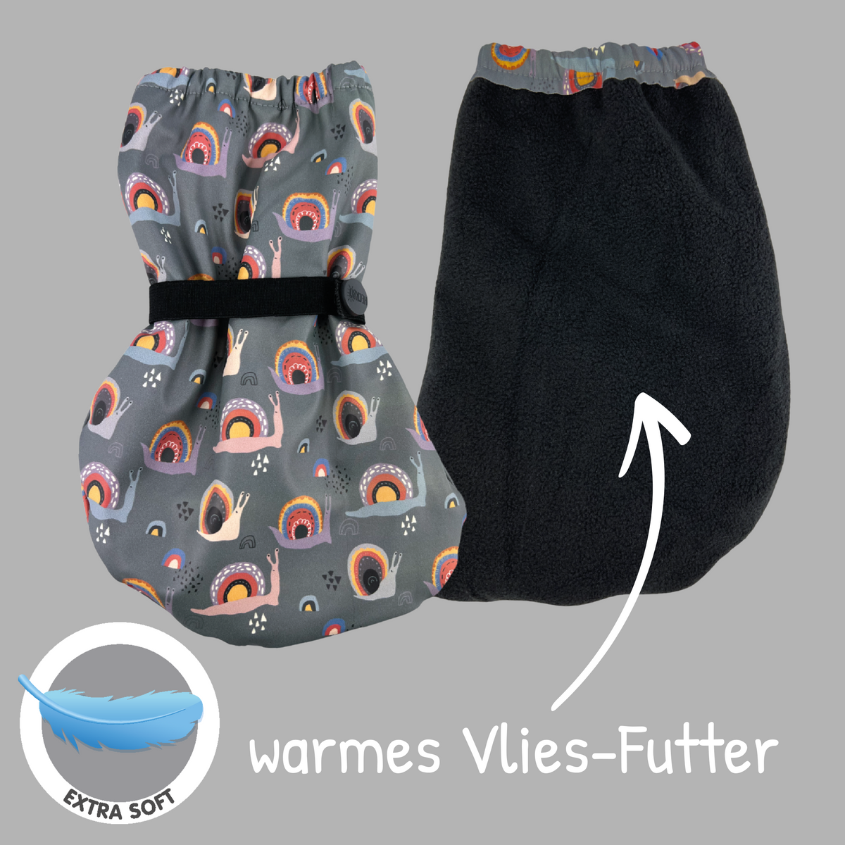 Füßlinge mit Vlies-Futter - Schnecke