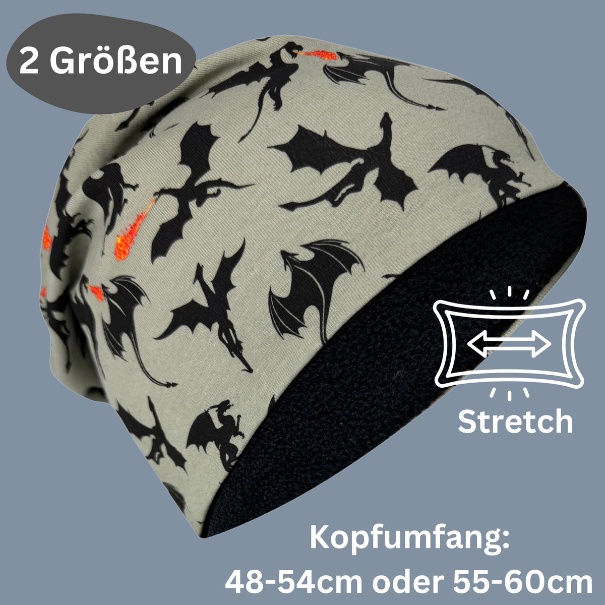 Kinder Beanie Mütze & Loop - Drachen