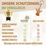 Schutzengel Schlüsselanhänger Handschmeichler aus Olivenholz | Glücksbringer Geschenk Taufe, Kommunion, Geburtstag