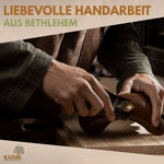 Personalisierter Schutzengel Schlüsselanhänger aus Olivenholz mit Gravur | Handschmeichler Glücksbringer Geschenk Taufe, Kommunion