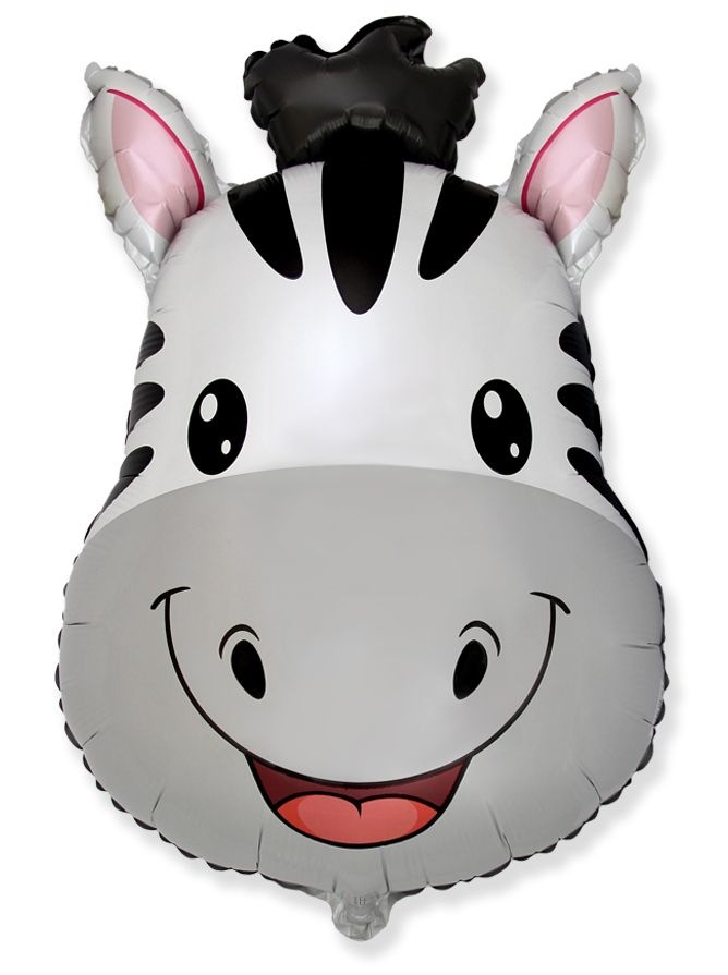 Shape Folienballon Zebra Kopf | 68 x 48 cm