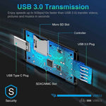 DREIKS Kartenleser Kartenlesegerät Speicherkartenleser SD Card Reader USB 3.0 USB-C